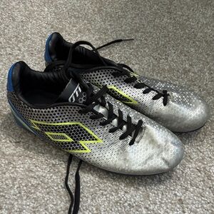Kids Silver and Black Soccer cleats